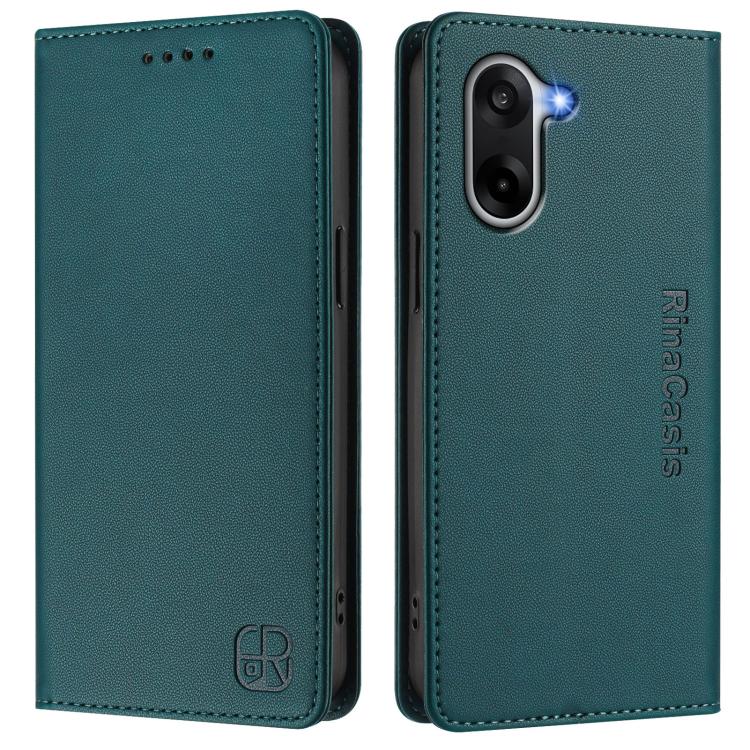 For OnePlus Ace 5 Racing RC01 Dual-Folded Magnetic Suction RFID Leather Phone Case