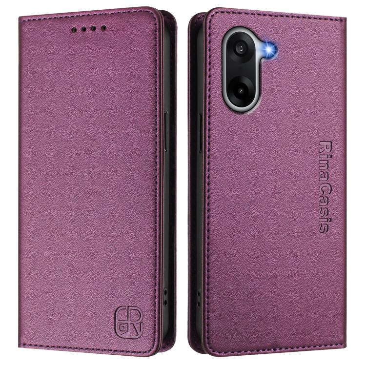 For OnePlus Ace 5 Racing RC01 Dual-Folded Magnetic Suction RFID Leather Phone Case