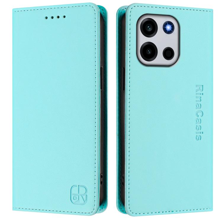 For OnePlus Turbo 6 / 6V 5G RC01 Dual-Folded Magnetic Suction RFID Leather Phone Case