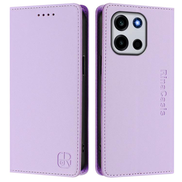 For OnePlus Turbo 6 / 6V 5G RC01 Dual-Folded Magnetic Suction RFID Leather Phone Case