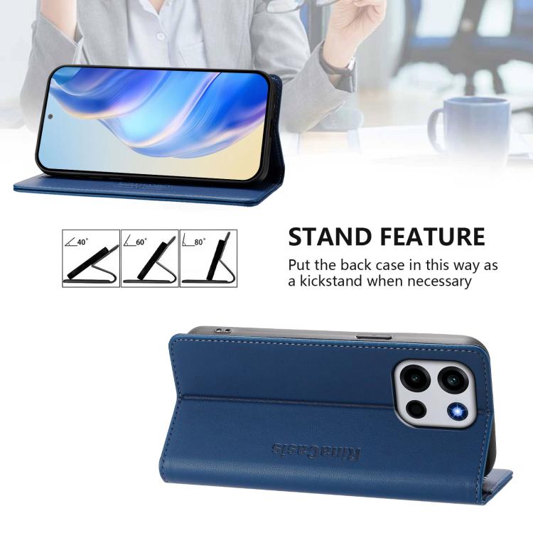 For OnePlus Turbo 6 / 6V 5G RC01 Dual-Folded Magnetic Suction RFID Leather Phone Case