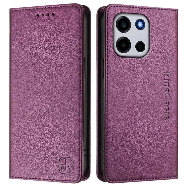 For OnePlus Turbo 6 / 6V 5G RC01 Dual-Folded Magnetic Suction RFID Leather Phone Case