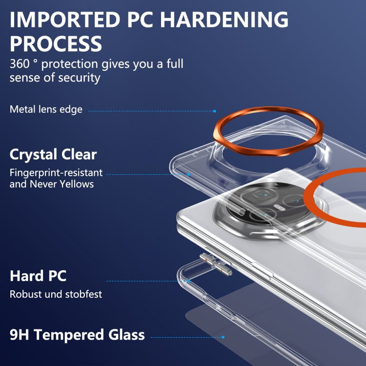 For Honor Magic V3 lce Folding Series MagSafe Integrated Clear PC Phone Case