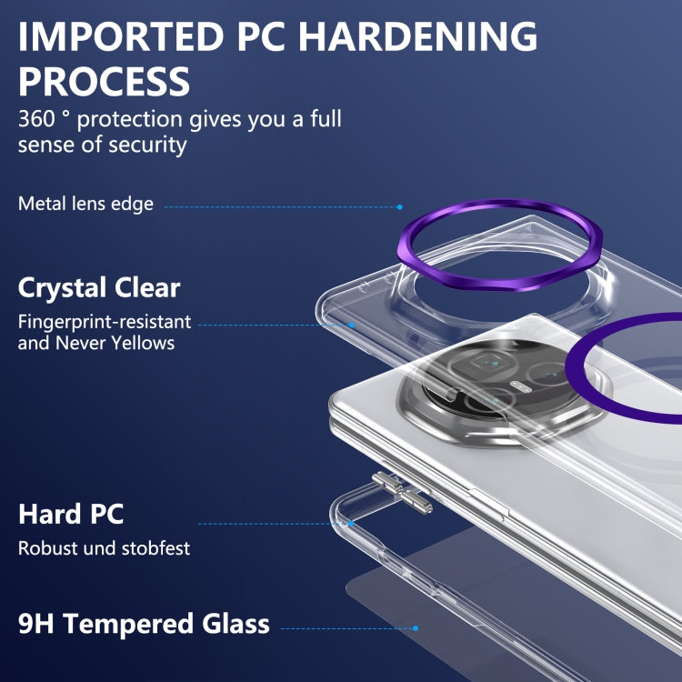 For Honor Magic V3 lce Folding Series MagSafe Integrated Clear PC Phone Case