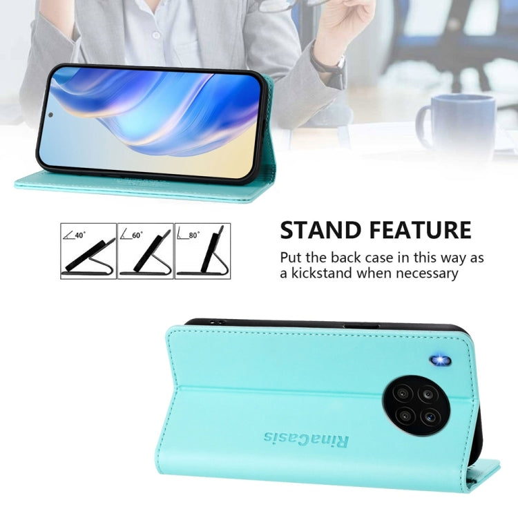 For Honor 50 Lite RC01 Dual-Folded Magnetic Suction RFID Leather Phone Case