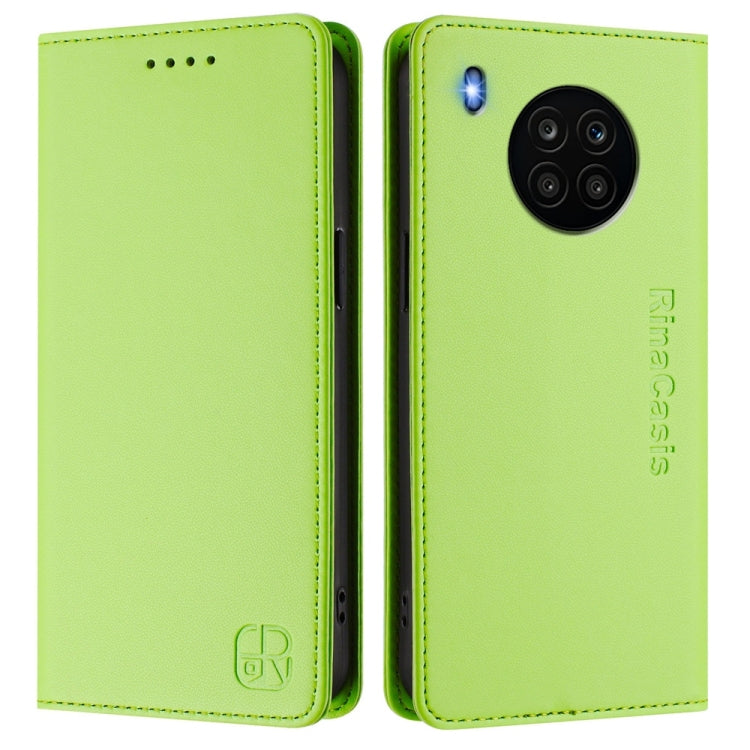 For Honor 50 Lite RC01 Dual-Folded Magnetic Suction RFID Leather Phone Case