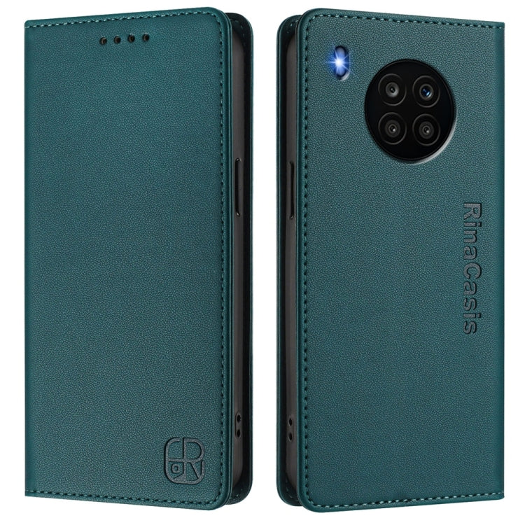 For Honor 50 Lite RC01 Dual-Folded Magnetic Suction RFID Leather Phone Case