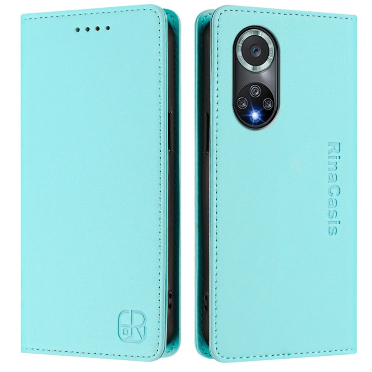 For Honor 50 Pro RC01 Dual-Folded Magnetic Suction RFID Leather Phone Case
