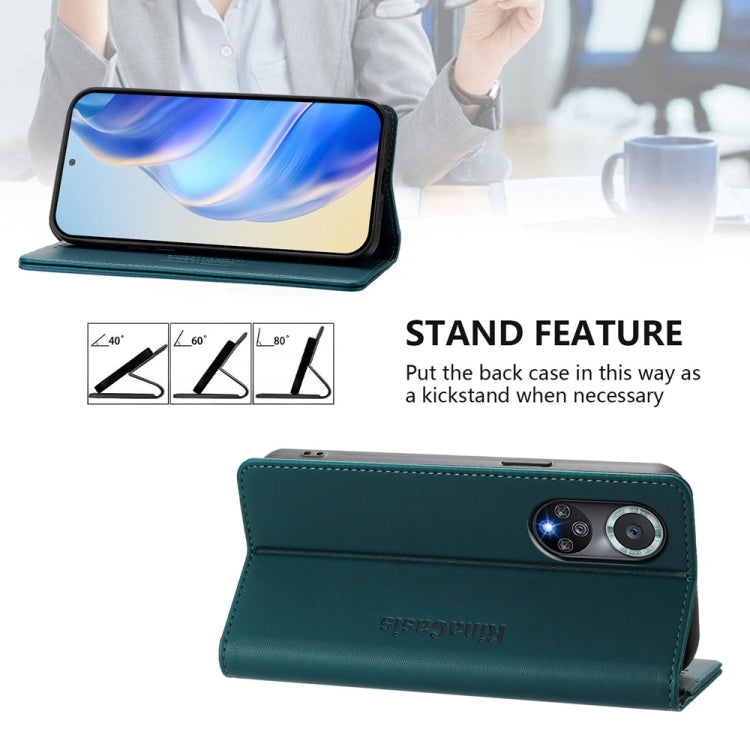 For Honor 50 Pro RC01 Dual-Folded Magnetic Suction RFID Leather Phone Case