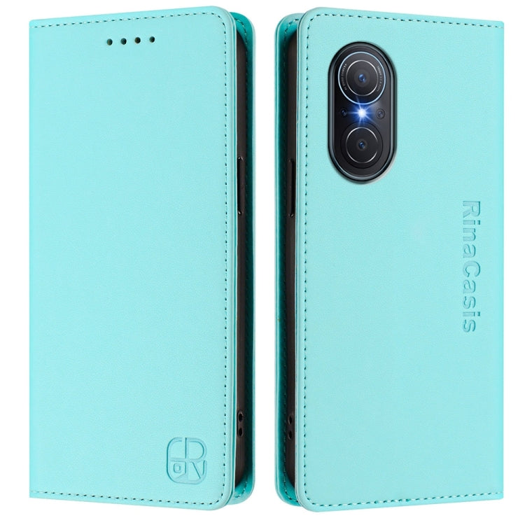 For Honor 50 SE / Huawei nova 9 SE RC01 Dual-Folded Magnetic Suction RFID Leather Phone Case