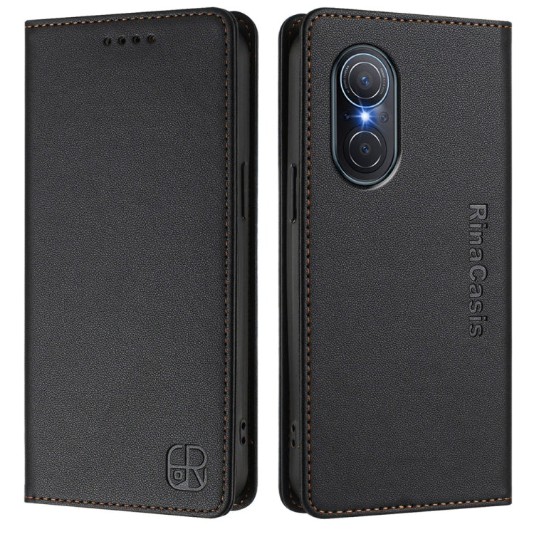 For Honor 50 SE / Huawei nova 9 SE RC01 Dual-Folded Magnetic Suction RFID Leather Phone Case