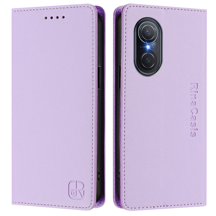 For Honor 50 SE / Huawei nova 9 SE RC01 Dual-Folded Magnetic Suction RFID Leather Phone Case