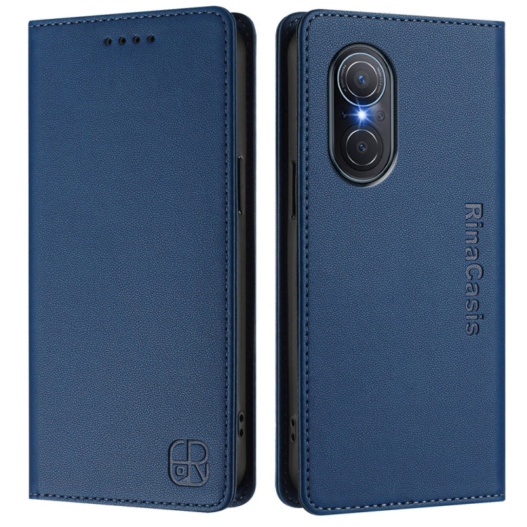 For Honor 50 SE / Huawei nova 9 SE RC01 Dual-Folded Magnetic Suction RFID Leather Phone Case