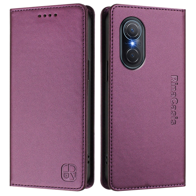 For Honor 50 SE / Huawei nova 9 SE RC01 Dual-Folded Magnetic Suction RFID Leather Phone Case