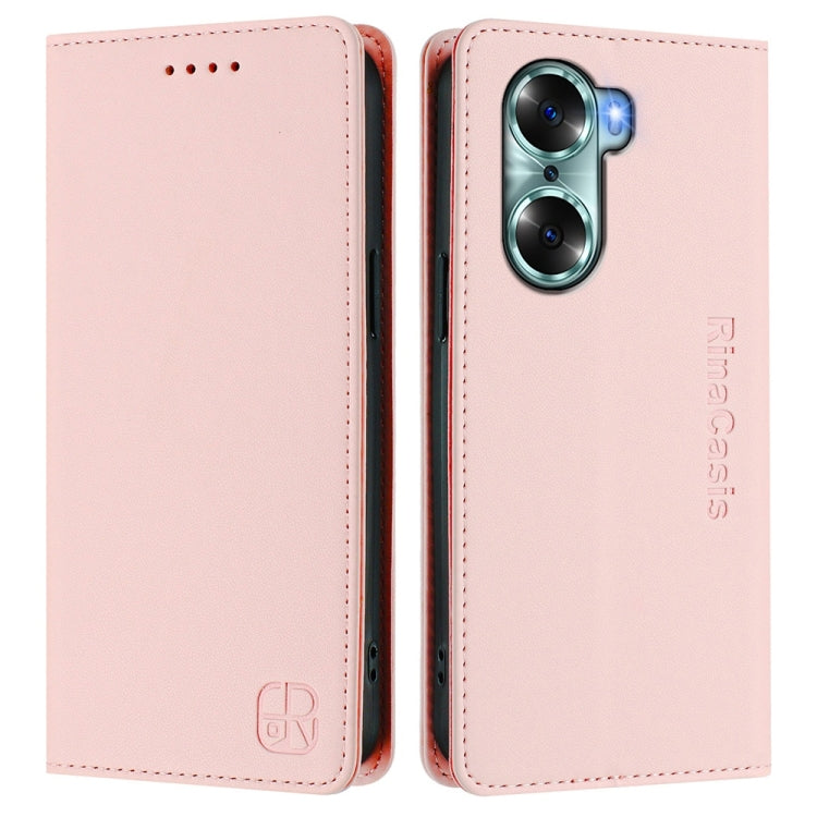 For Honor 60 RC01 Dual-Folded Magnetic Suction RFID Leather Phone Case