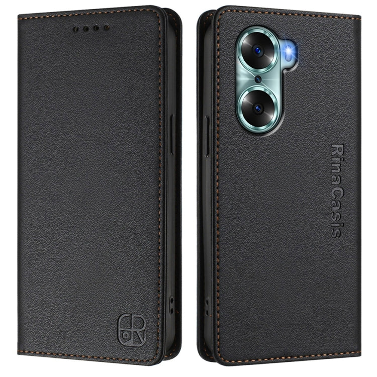 For Honor 60 RC01 Dual-Folded Magnetic Suction RFID Leather Phone Case