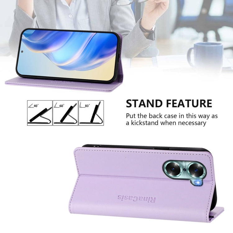 For Honor 60 RC01 Dual-Folded Magnetic Suction RFID Leather Phone Case