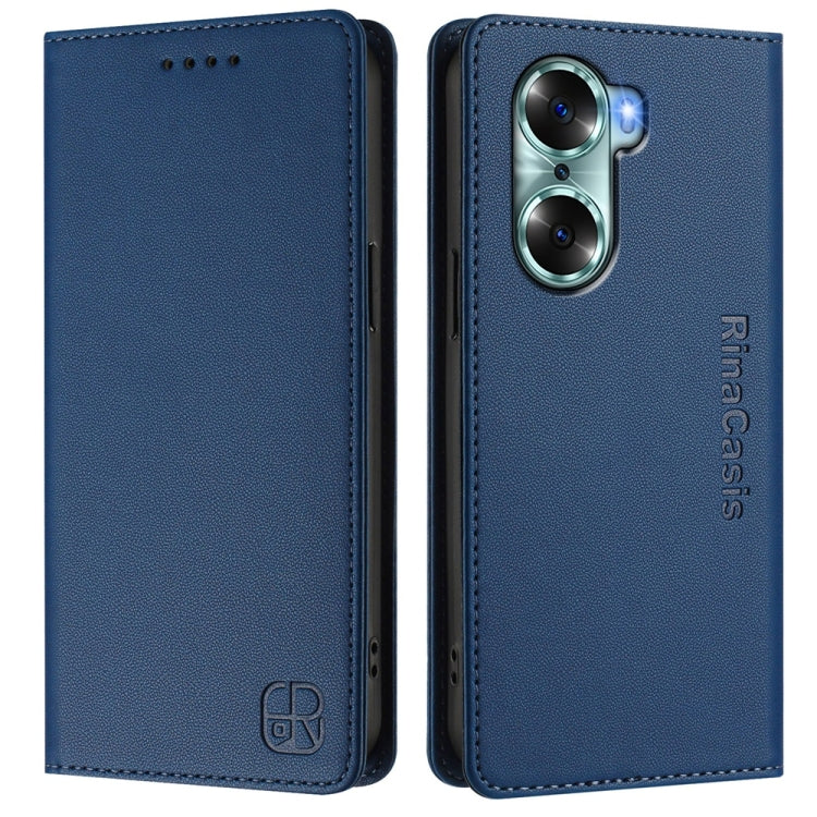 For Honor 60 RC01 Dual-Folded Magnetic Suction RFID Leather Phone Case