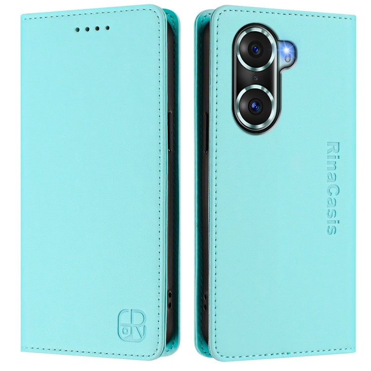 For Honor 60 Pro RC01 Dual-Folded Magnetic Suction RFID Leather Phone Case