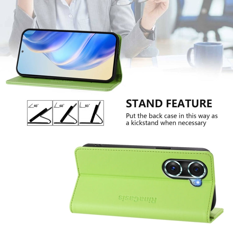 For Honor 60 Pro RC01 Dual-Folded Magnetic Suction RFID Leather Phone Case