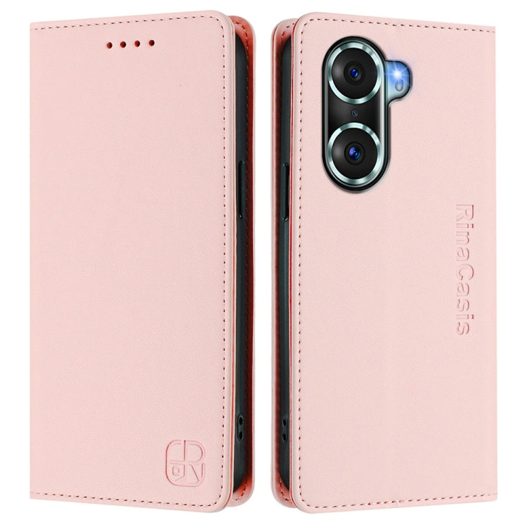 For Honor 60 Pro RC01 Dual-Folded Magnetic Suction RFID Leather Phone Case