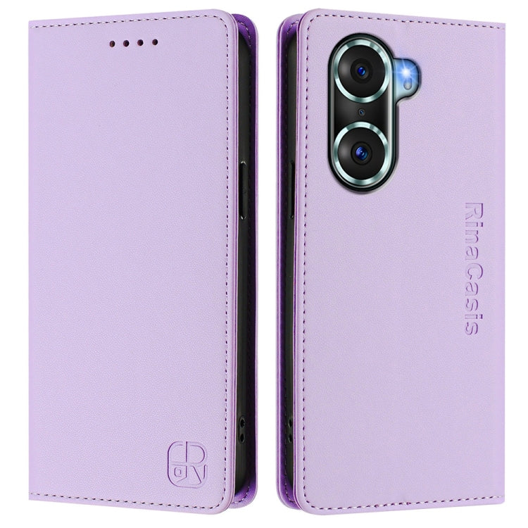 For Honor 60 Pro RC01 Dual-Folded Magnetic Suction RFID Leather Phone Case