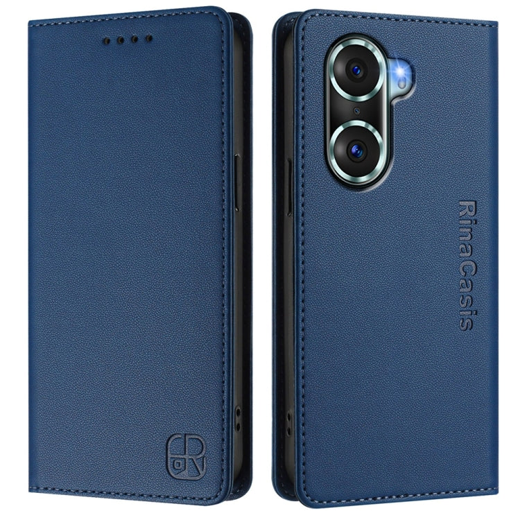 For Honor 60 Pro RC01 Dual-Folded Magnetic Suction RFID Leather Phone Case