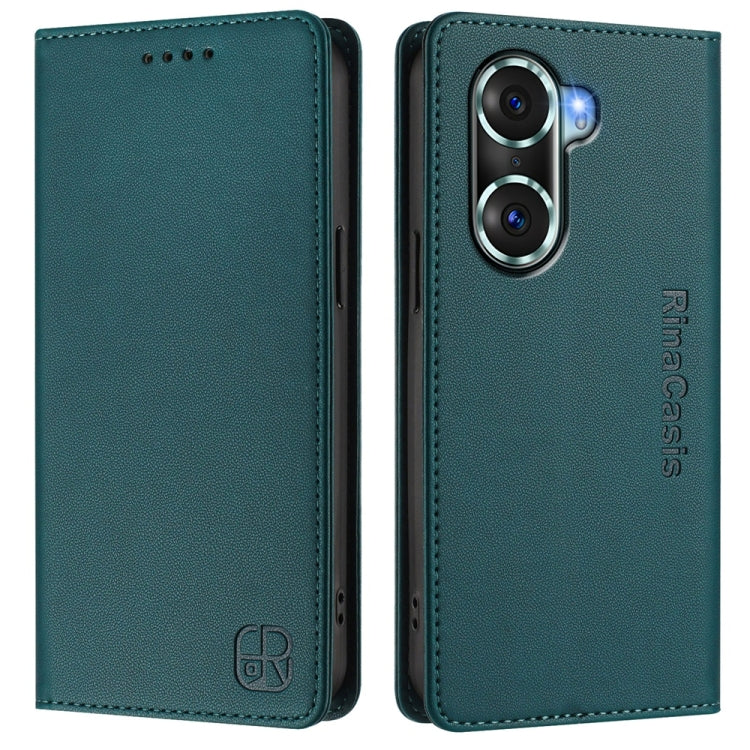 For Honor 60 Pro RC01 Dual-Folded Magnetic Suction RFID Leather Phone Case