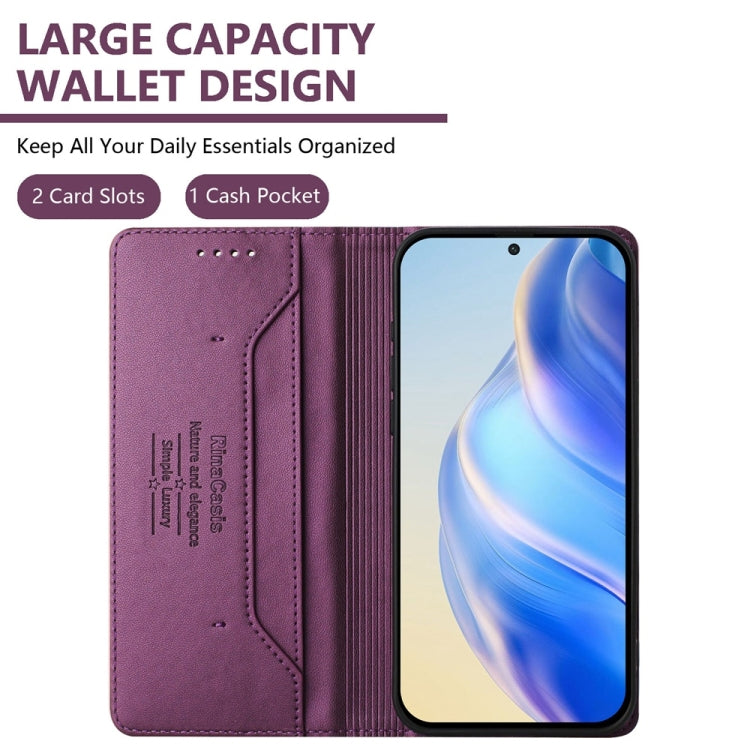 For Honor 60 Pro RC01 Dual-Folded Magnetic Suction RFID Leather Phone Case