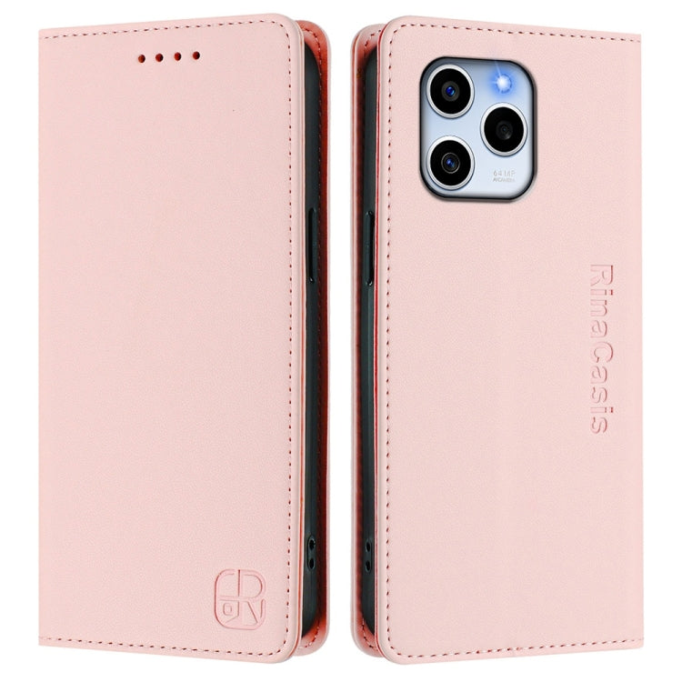 For Honor 60 SE RC01 Dual-Folded Magnetic Suction RFID Leather Phone Case