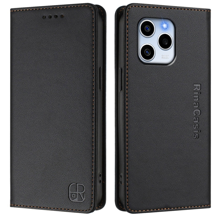For Honor 60 SE RC01 Dual-Folded Magnetic Suction RFID Leather Phone Case