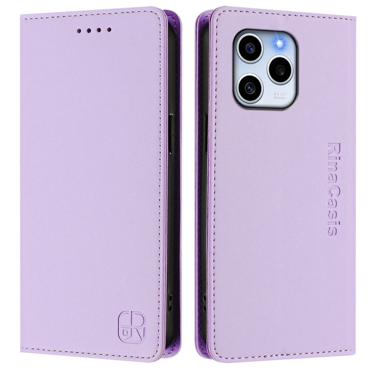 For Honor 60 SE RC01 Dual-Folded Magnetic Suction RFID Leather Phone Case