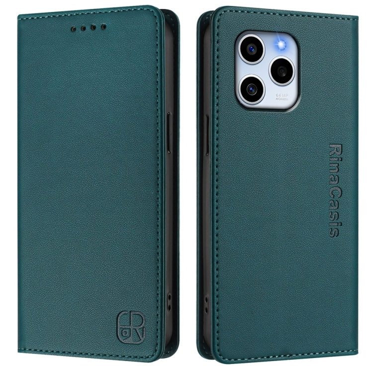 For Honor 60 SE RC01 Dual-Folded Magnetic Suction RFID Leather Phone Case