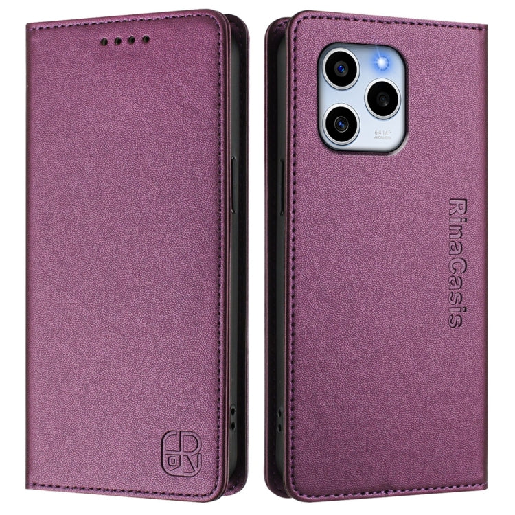 For Honor 60 SE RC01 Dual-Folded Magnetic Suction RFID Leather Phone Case