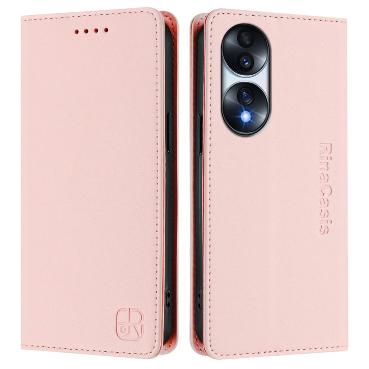 For Honor 70 RC01 Dual-Folded Magnetic Suction RFID Leather Phone Case