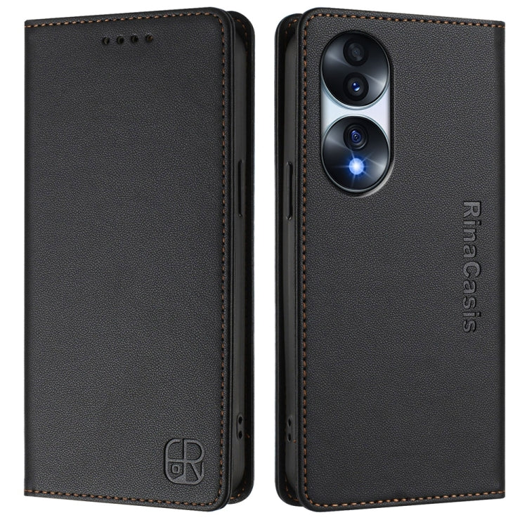 For Honor 70 RC01 Dual-Folded Magnetic Suction RFID Leather Phone Case