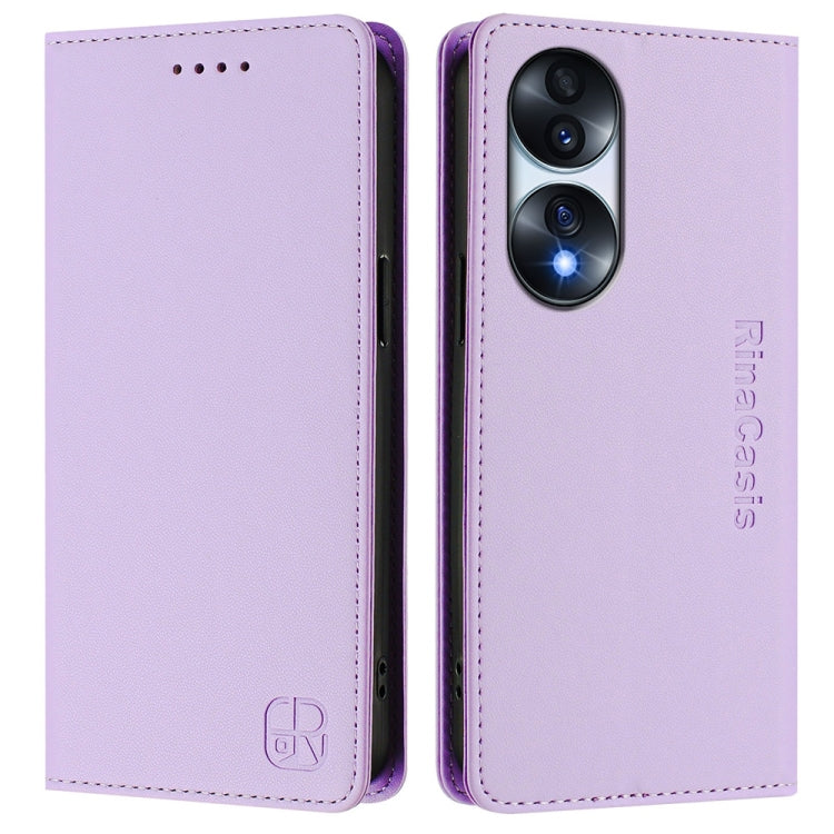 For Honor 70 RC01 Dual-Folded Magnetic Suction RFID Leather Phone Case
