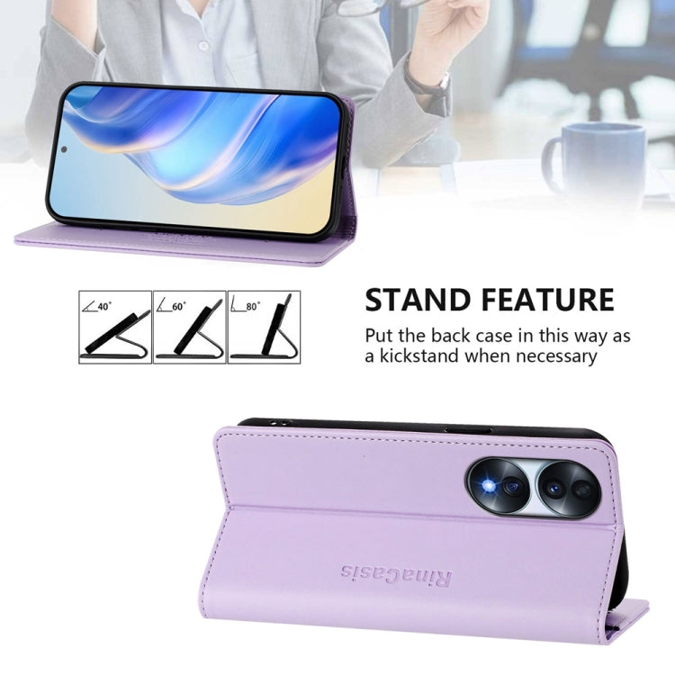 For Honor 70 RC01 Dual-Folded Magnetic Suction RFID Leather Phone Case