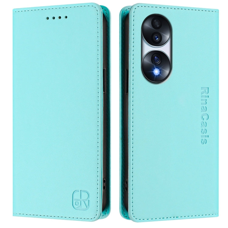 For Honor 70 Pro RC01 Dual-Folded Magnetic Suction RFID Leather Phone Case