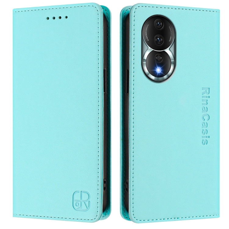 For Honor 80 RC01 Dual-Folded Magnetic Suction RFID Leather Phone Case