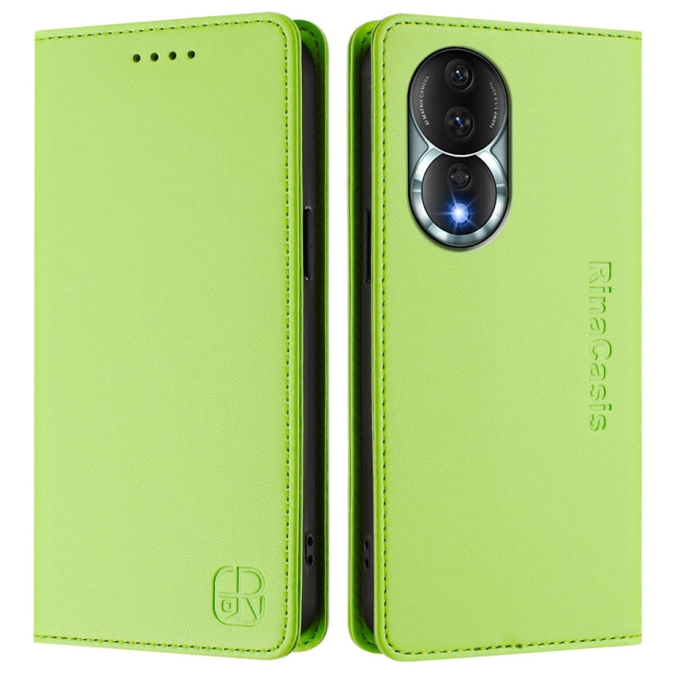 For Honor 80 RC01 Dual-Folded Magnetic Suction RFID Leather Phone Case