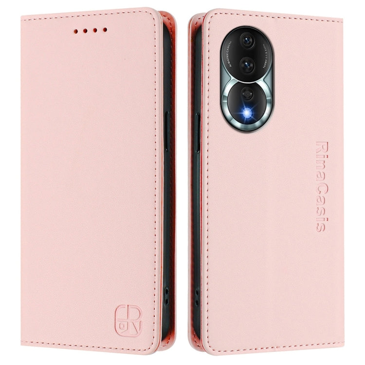 For Honor 80 RC01 Dual-Folded Magnetic Suction RFID Leather Phone Case
