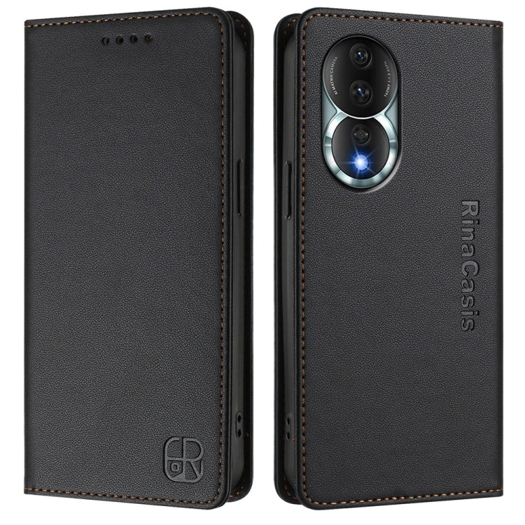 For Honor 80 RC01 Dual-Folded Magnetic Suction RFID Leather Phone Case