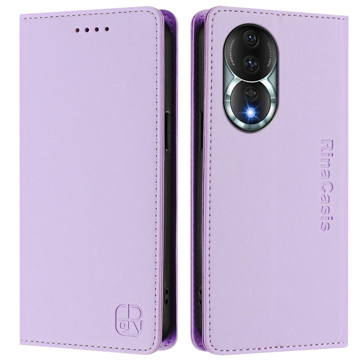 For Honor 80 RC01 Dual-Folded Magnetic Suction RFID Leather Phone Case