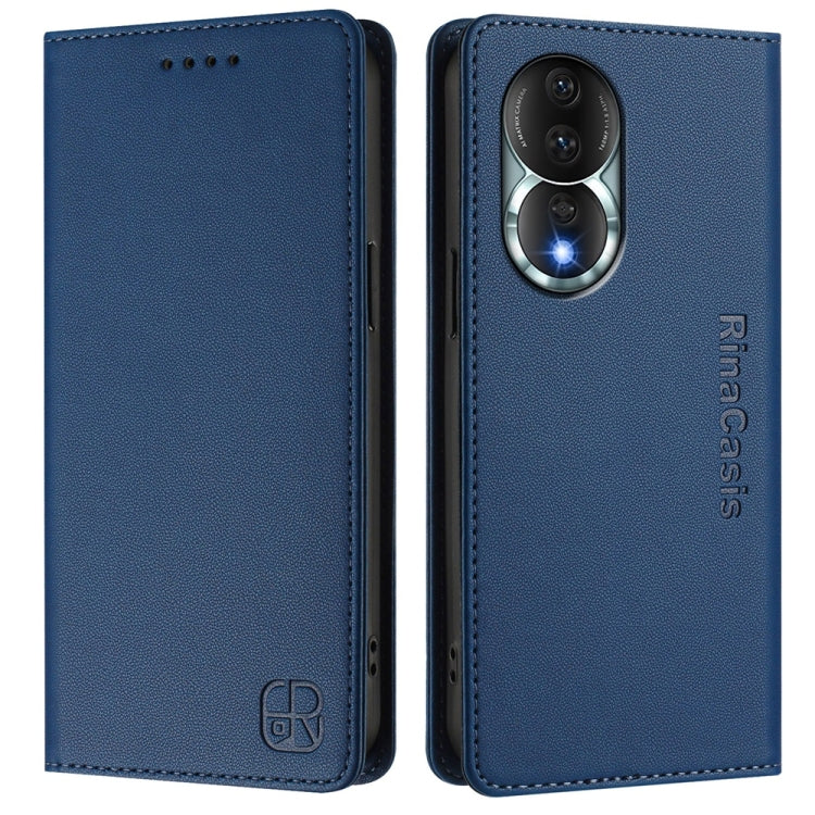 For Honor 80 RC01 Dual-Folded Magnetic Suction RFID Leather Phone Case