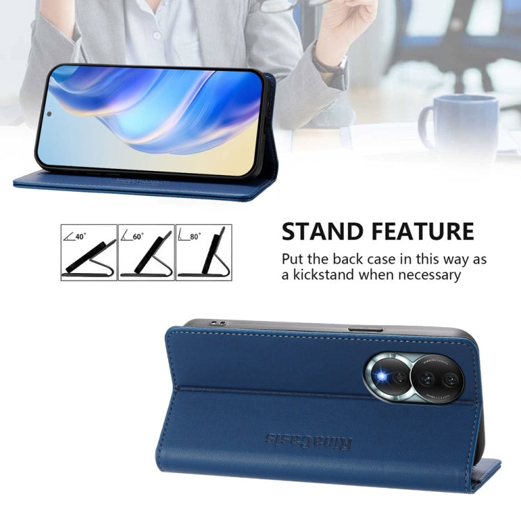 For Honor 80 RC01 Dual-Folded Magnetic Suction RFID Leather Phone Case