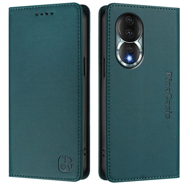 For Honor 80 RC01 Dual-Folded Magnetic Suction RFID Leather Phone Case