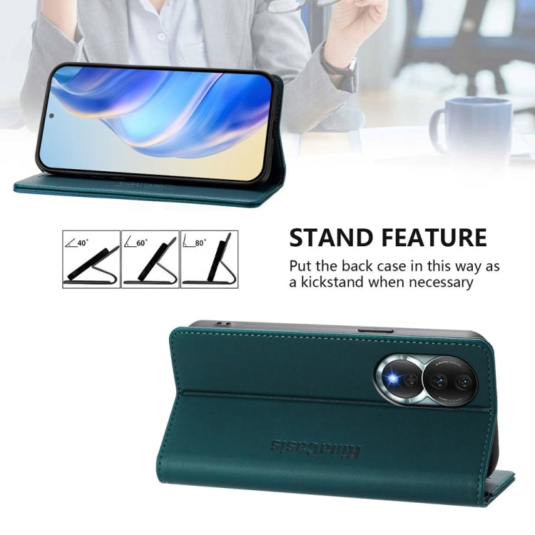 For Honor 80 RC01 Dual-Folded Magnetic Suction RFID Leather Phone Case
