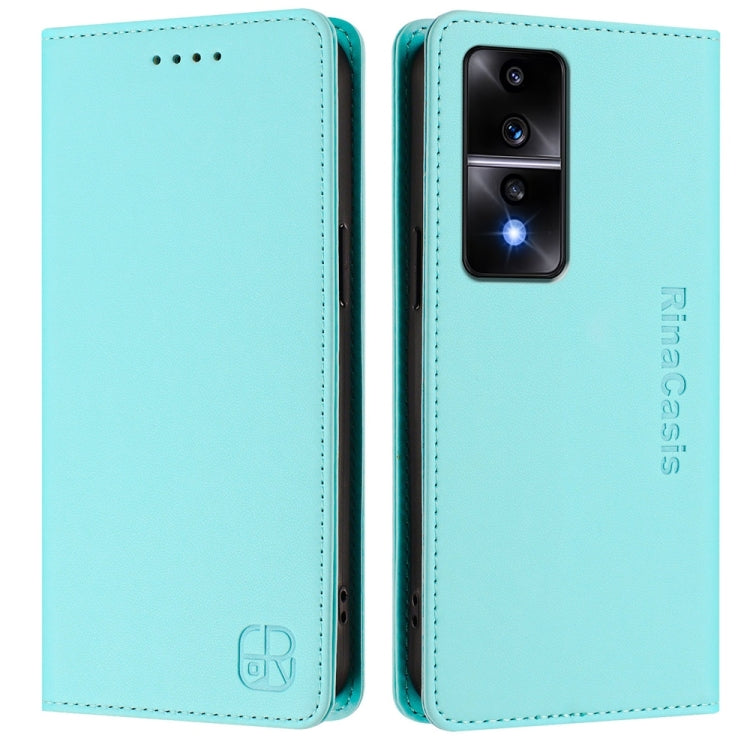 For Honor 80 GT RC01 Dual-Folded Magnetic Suction RFID Leather Phone Case