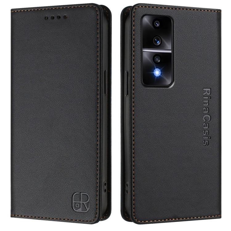 For Honor 80 GT RC01 Dual-Folded Magnetic Suction RFID Leather Phone Case